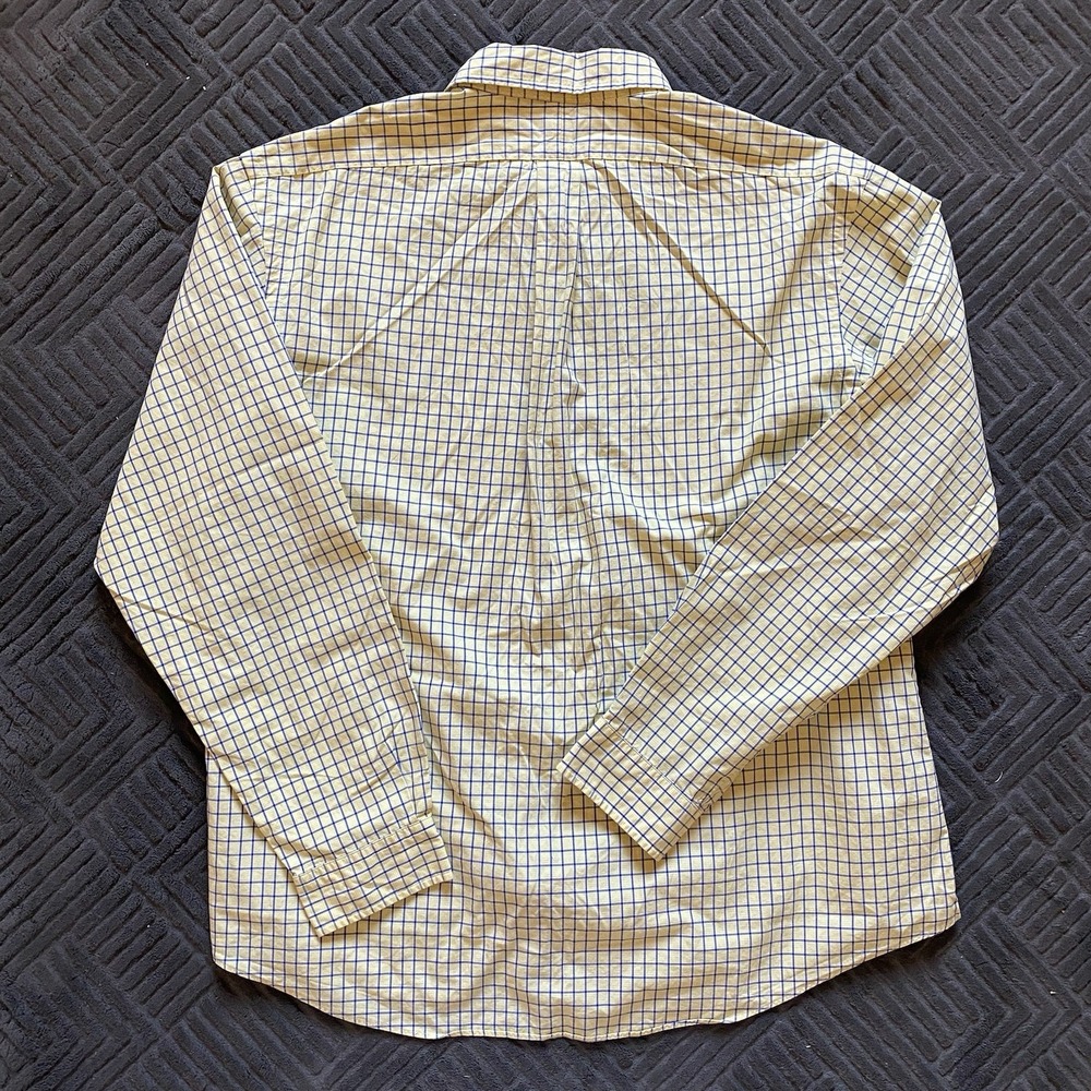 Ralph Lauren Button Down Shirt Men's XXL Yellow Blue Plaid - Picture 7 of 8